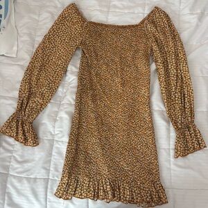 Chocolate Tan and Brown Ruffled Sheath Dress